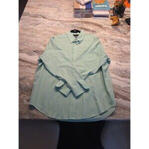 #149 American Living Wrinkle Free Men's XL 17.5 green button up shirt